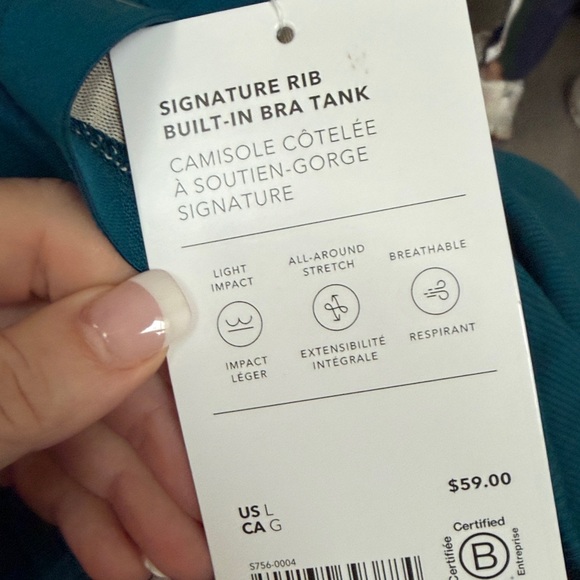 Athletics Signature Rib Built In Bra Tank - Picture 4 of 4